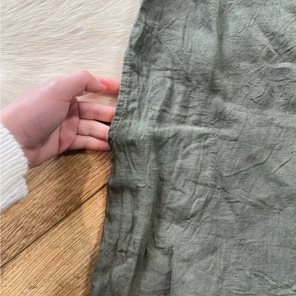 Lina Tomei linen dress olive green - Picture 3 of 10